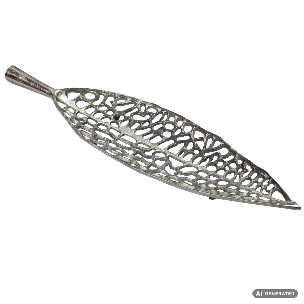 Decoratieve schaal Blad Aluminium Zilver Schaal 63cm