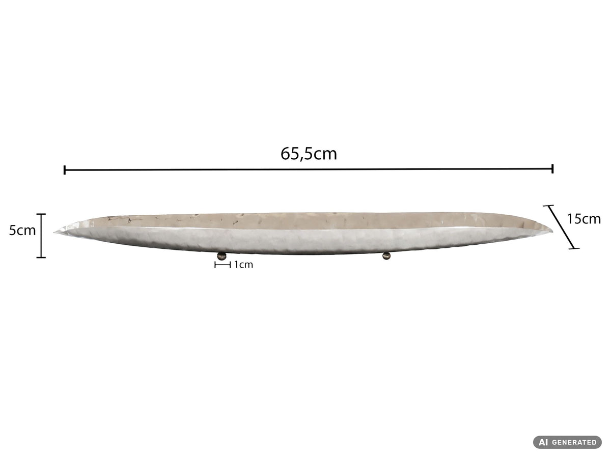 Decoratieve schaal Zilver Ovaal Metaal Schaal 65,5cm - Design Fruitschaal Woonkamer