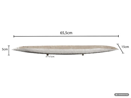 Decoratieve schaal Zilver Ovaal Metaal Schaal 65,5cm - Design Fruitschaal Woonkamer