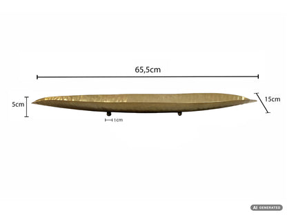 Decoratieve schaal Goud Ovaal Metaal Schaal 65,5cm - Design Fruitschaal Woonkamer