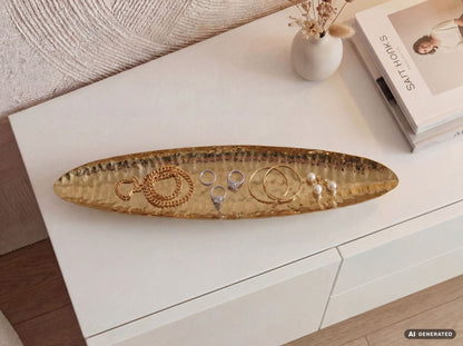 Decoratieve schaal Goud Ovaal Metaal Schaal 65,5cm - Design Fruitschaal Woonkamer