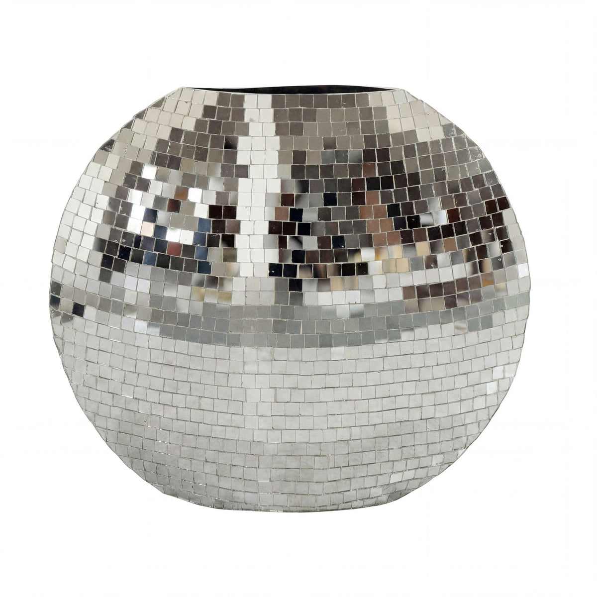 Tafelvaas Metaal 40cm Zilver - Decoratieve vaas Mozaïek rond