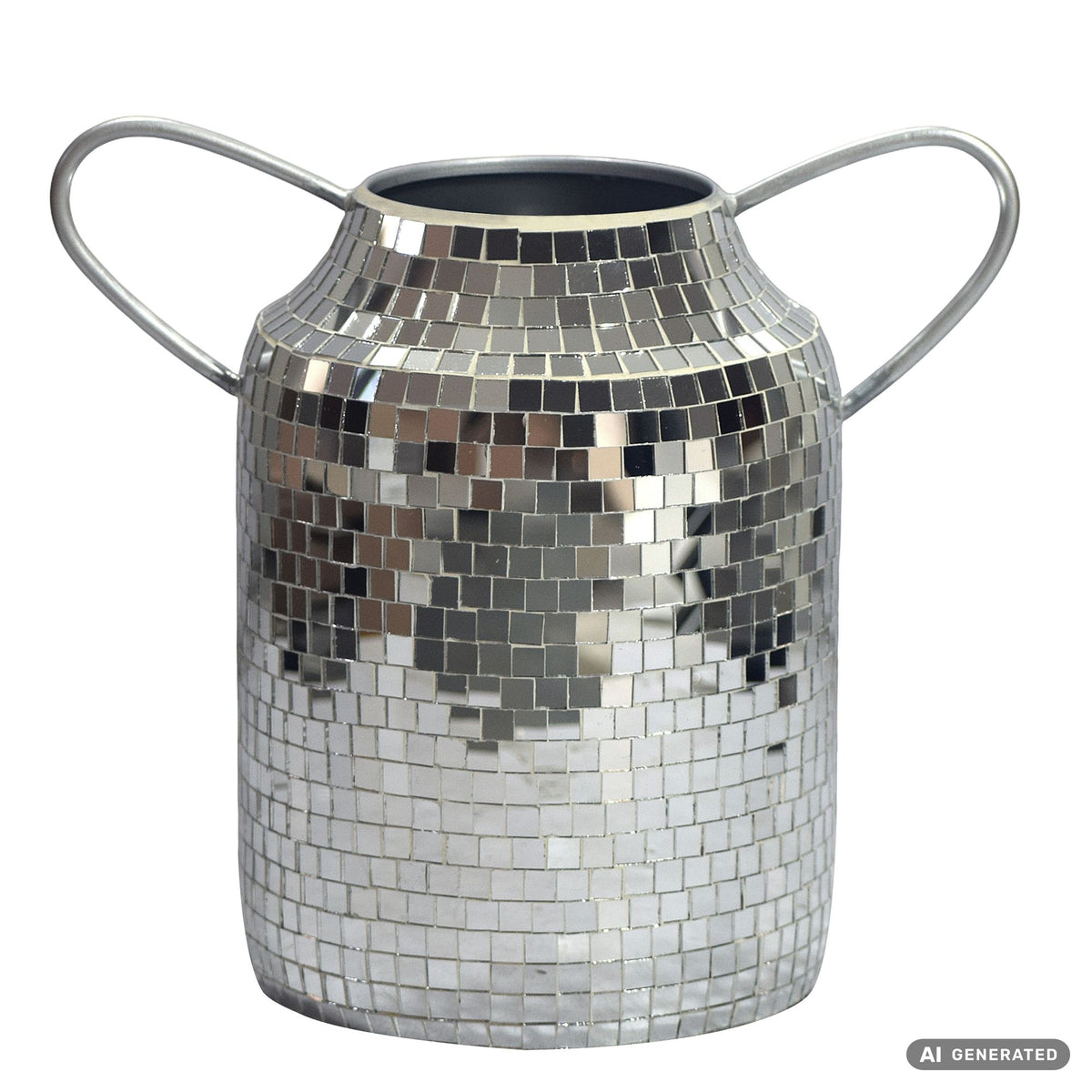 Tafelvaas Aluminium 32cm Zilver - Bloemenvaas met Handvat