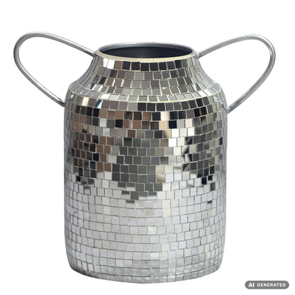 Tafelvaas Aluminium 32cm Zilver - Bloemenvaas met Handvat