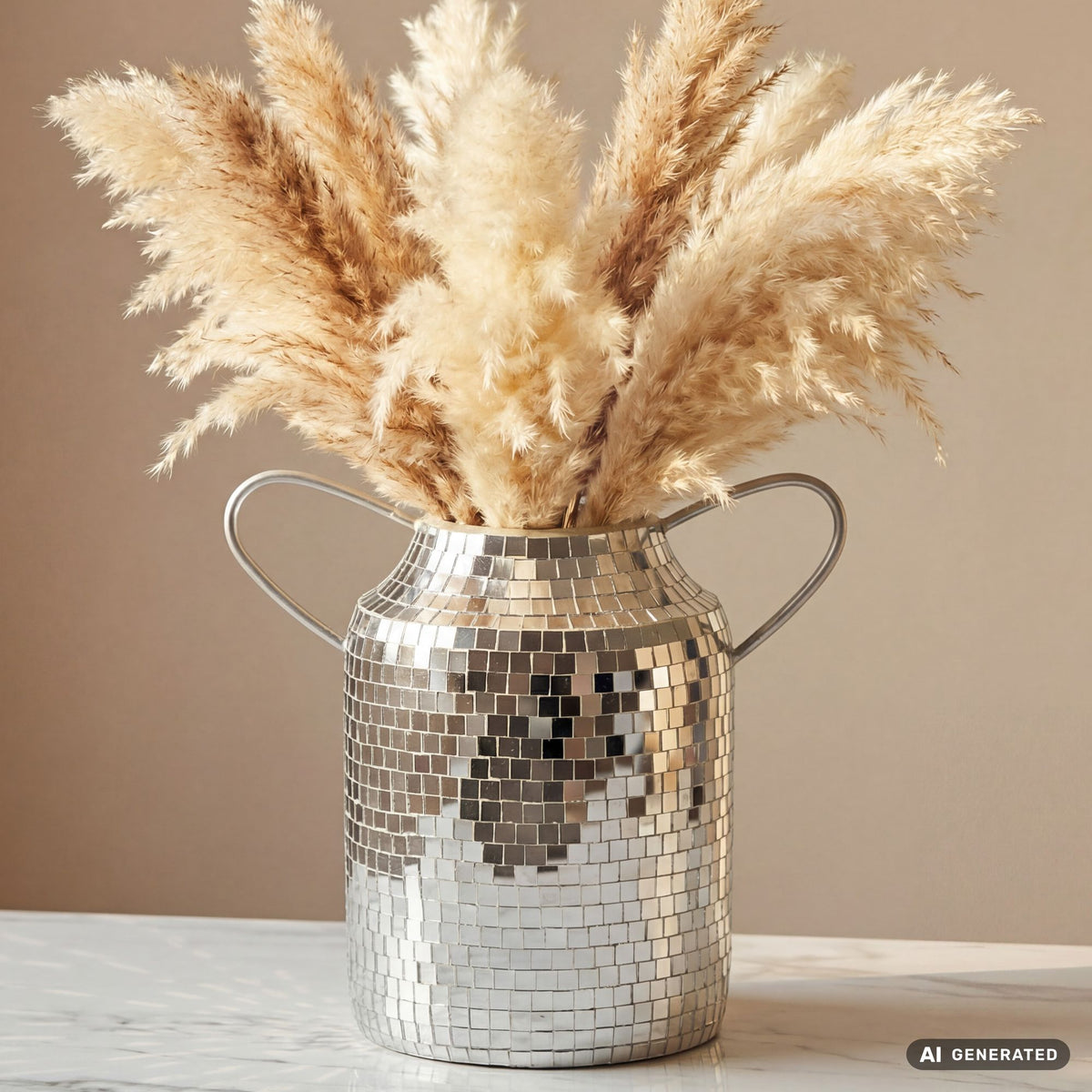 Tafelvaas Aluminium 32cm Zilver - Bloemenvaas met Handvat