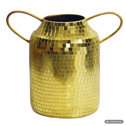 Tafelvaas Aluminium 32cm Goud - Bloemenvaas met Handvat
