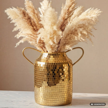 Tafelvaas Aluminium 32cm Goud - Bloemenvaas met Handvat