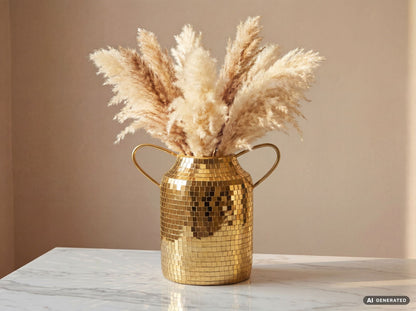 Tafelvaas Aluminium 32cm Goud - Bloemenvaas met Handvat