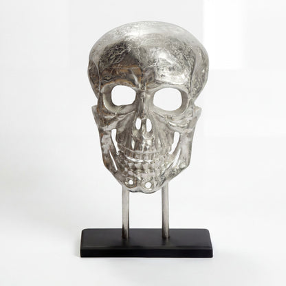 Staand decoratie Doodshoofd Aluminium Zilver 57 cm Schedel Groot