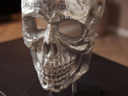 Staand decoratie Doodshoofd Aluminium Zilver 57 cm Schedel Groot