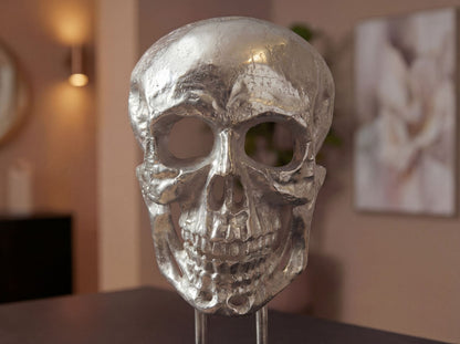 Staand decoratie Doodshoofd Aluminium Zilver 57 cm Schedel Groot