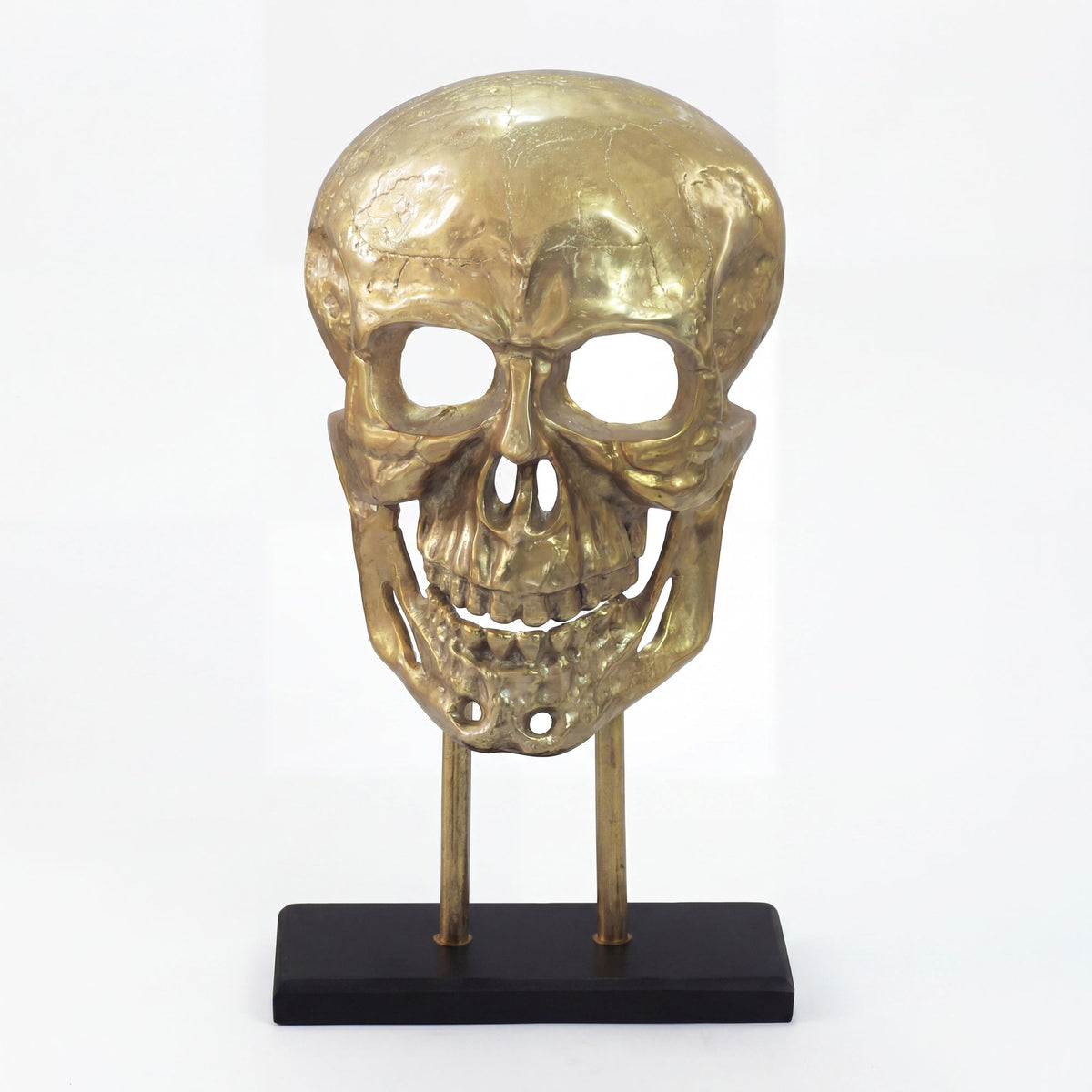 Staande decoratie Doodshoofd Aluminium Goud 57 cm Schedel Groot