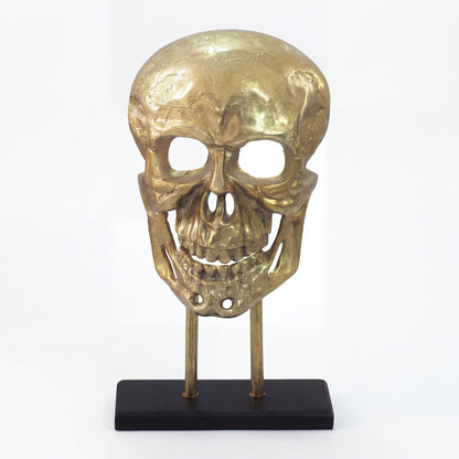 Staande decoratie Doodshoofd Aluminium Goud 57 cm Schedel Groot