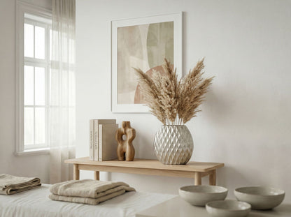 Tafelvaas Aluminium 33,5cm Zilver - Decoratieve vaas rond met ruitpatroon