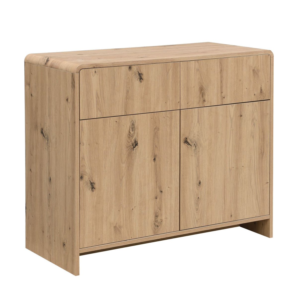 Dressoir Eiken Decor 88cm - Commode met 2 Deuren en 2 Lades