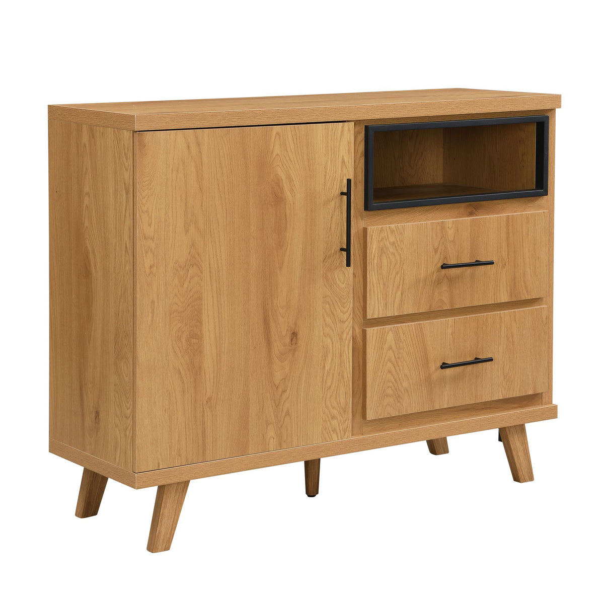 Sideboard Eiken Decor 116cm - Dressoir met deur en 2 laden