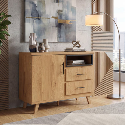 Sideboard Eiken Decor 116cm - Dressoir met deur en 2 laden