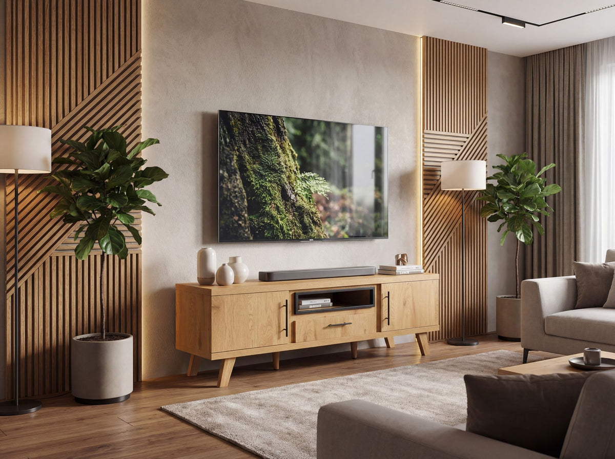 TV Lowboard 150cm Eiken Decor - Modern TV-meubel met 2 deuren en lade