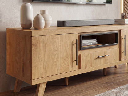 TV Lowboard 150cm Eiken Decor - Modern TV-meubel met 2 deuren en lade