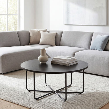 Salontafel Rond 80cm Zwart - Moderne Woonkamertafel