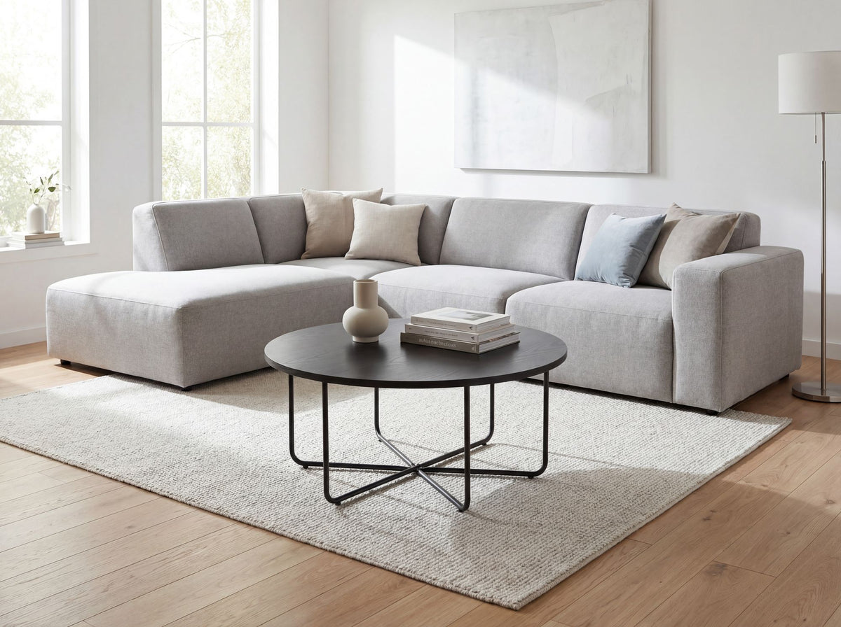 Salontafel Rond 80cm Zwart - Moderne Woonkamertafel