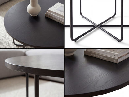Salontafel Rond 80cm Zwart - Moderne Woonkamertafel