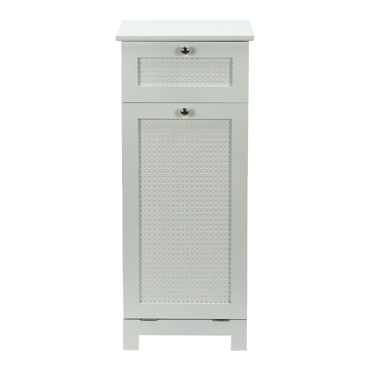 Wasgoedkast Wit 38x90x40 cm Rotan Vlechtwerk Niswandkast