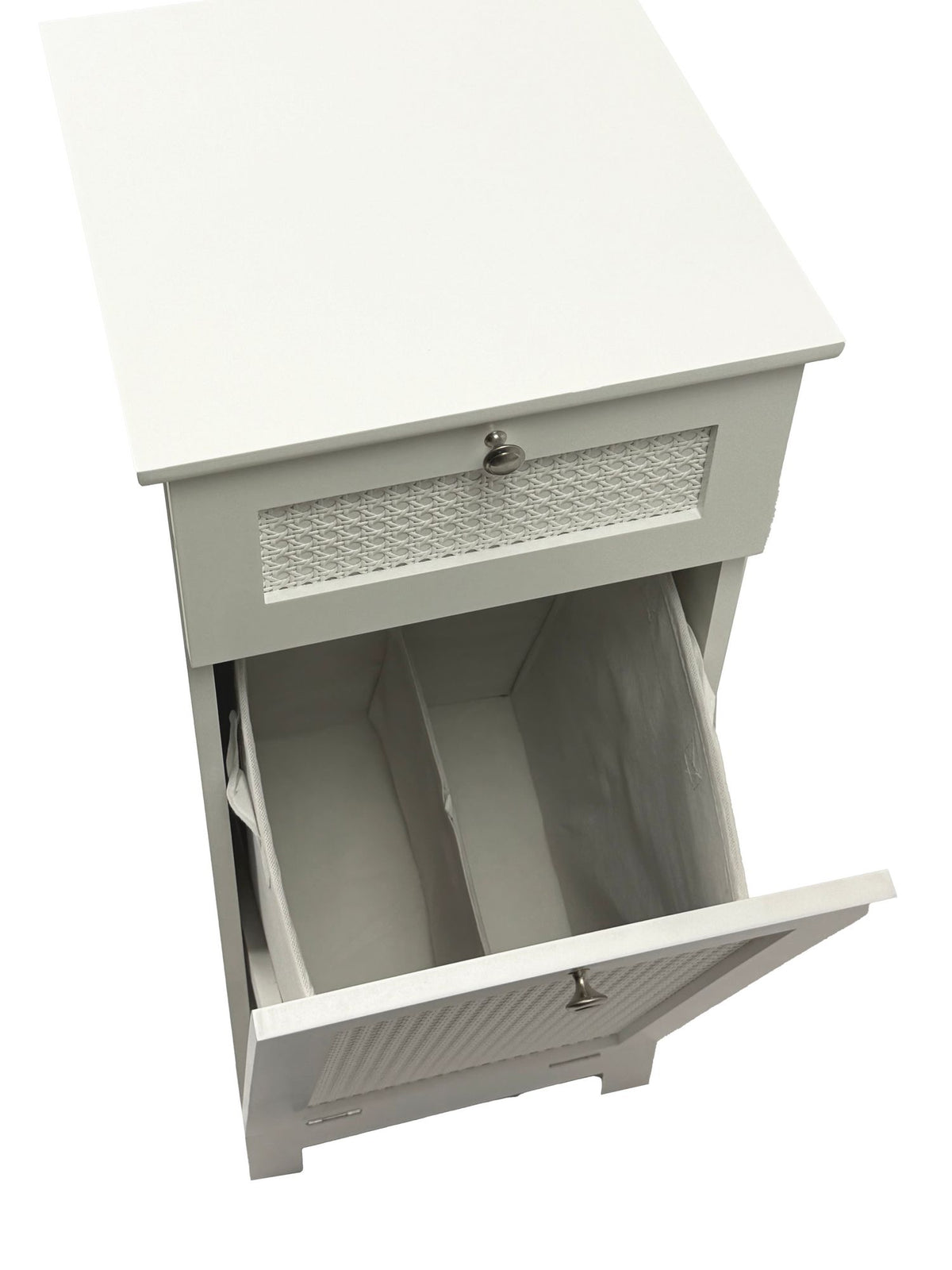 Wasgoedkast Wit 38x90x40 cm Rotan Vlechtwerk Niswandkast