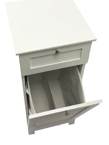 Wasgoedkast Wit 38x90x40 cm Rotan Vlechtwerk Niswandkast