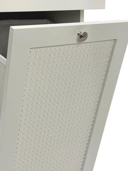 Wasgoedkast Wit 38x90x40 cm Rotan Vlechtwerk Niswandkast