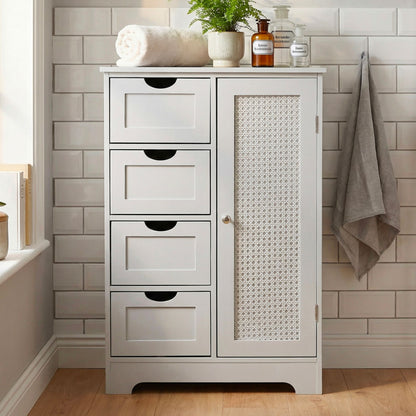 Smalle badkamerkast 55x80 cm met Weens vlechtwerk
