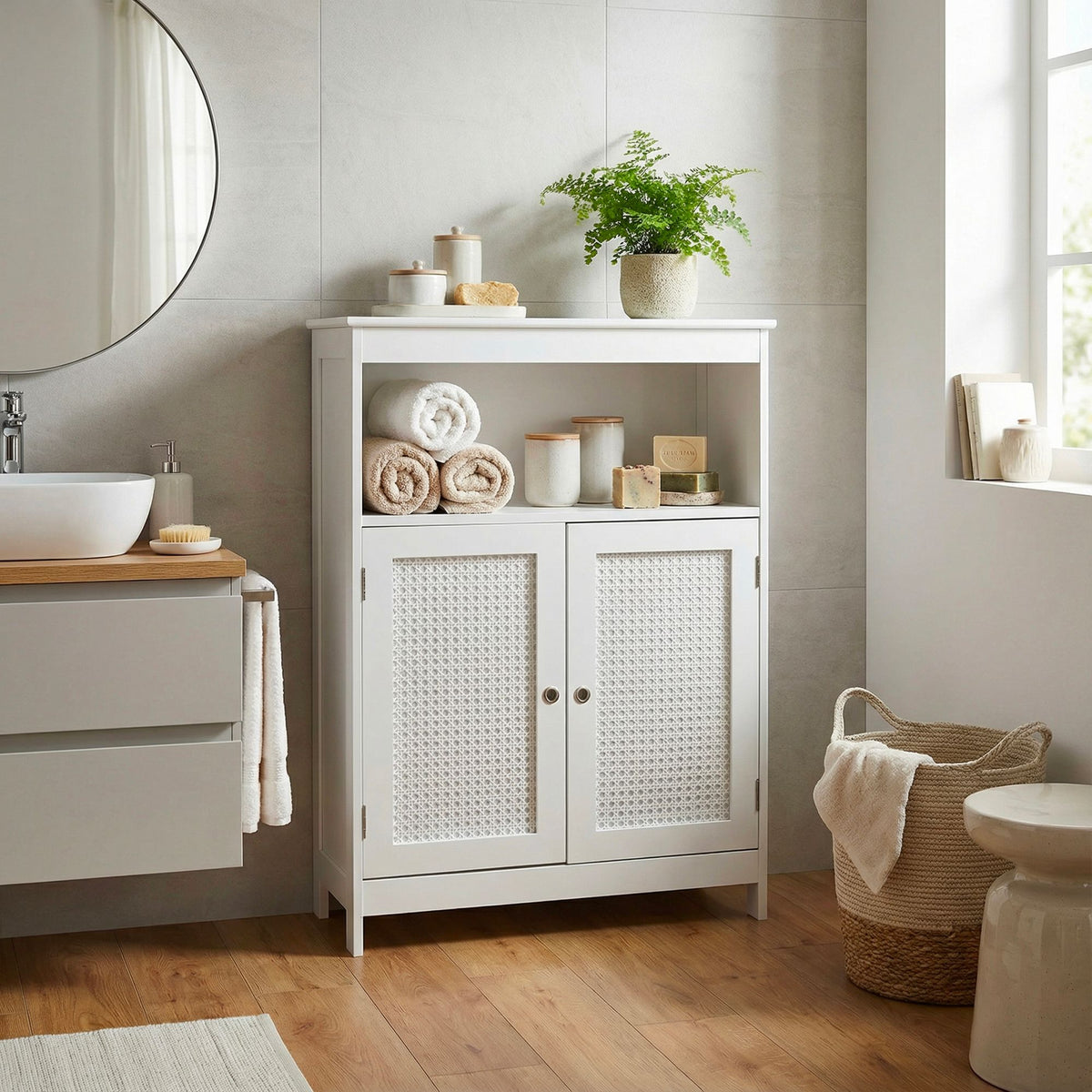 Badkamerkast 80 x 60 x 28 cm Wit - Smalle badkamerkast