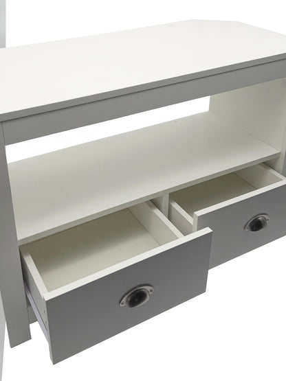 Lowboard TV Meubel Wit 85cm - Compact TV-meubel met twee Lades