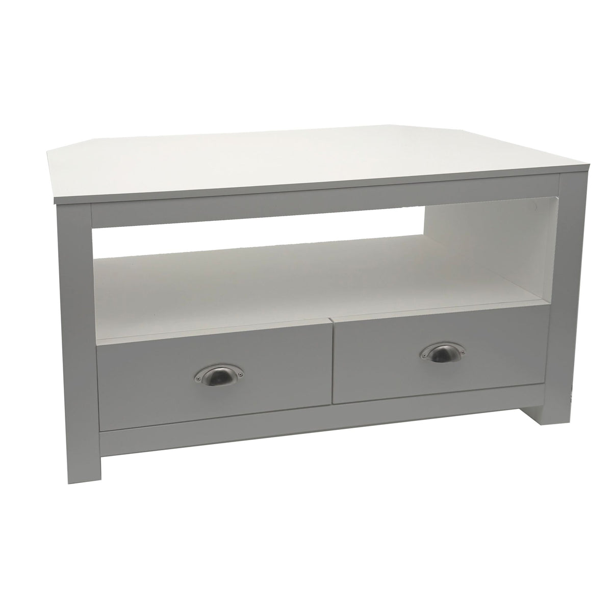 Lowboard TV Meubel Wit 85cm - Compact TV-meubel met twee Lades