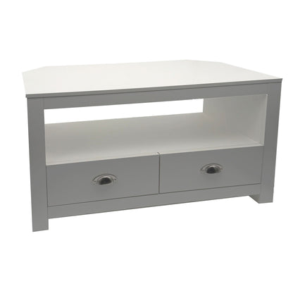 Lowboard TV Meubel Wit 85cm - Compact TV-meubel met twee Lades