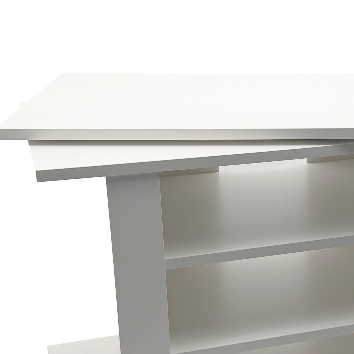 TV Lowboard Wit 78 cm - HiFi Bank met Draaibare Bovenplaat