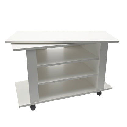 TV Lowboard Wit 78 cm - HiFi Bank met Draaibare Bovenplaat