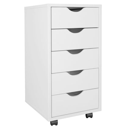 Rolcontainer Wit met 5 Laden - Bureaucontainer