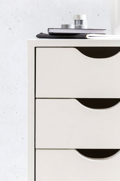 Rolcontainer Wit met 5 Laden - Bureaucontainer