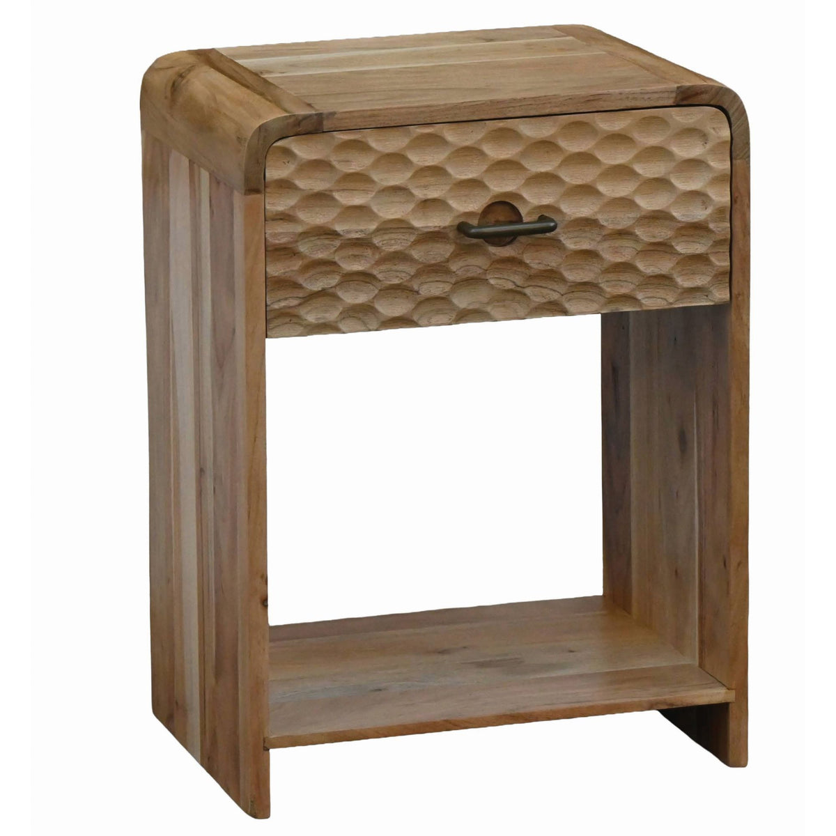 Nachtkastje Mango Massief Hout 54cm Nachttafel Modern - Nachtkastje met Lade