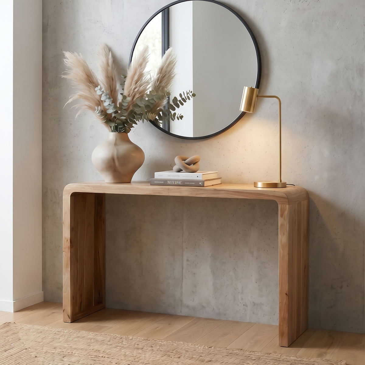 Console tafel Acacia Massief hout 120cm Smal - Moderne Haltafel Houten Dressoir
