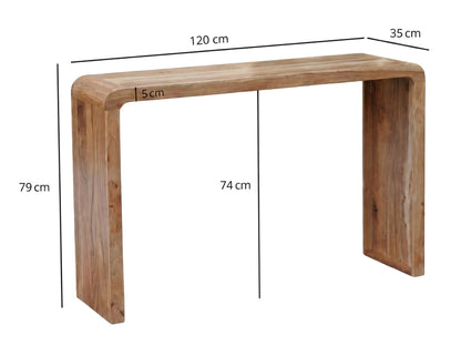 Console tafel Acacia Massief hout 120cm Smal - Moderne Haltafel Houten Dressoir