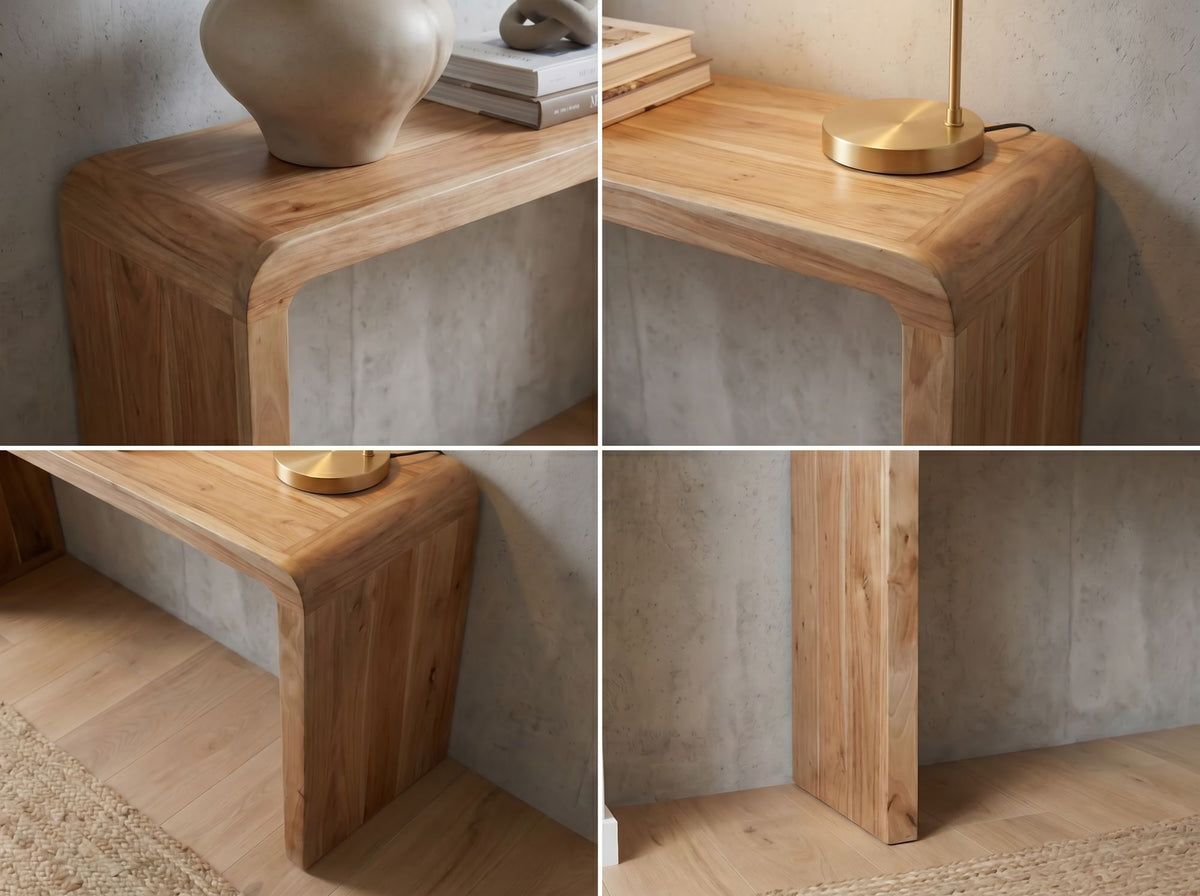 Console tafel Acacia Massief hout 120cm Smal - Moderne Haltafel Houten Dressoir