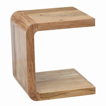 Bijzettafel C Vorm Acacia Massief Hout 45cm Aanrechttafel Modern