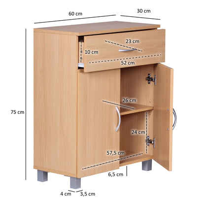 Schoenenkast met lade en 2 deuren 60×75×30 cm
