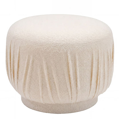 Zitkruk Stof 50cm Crème Rond - Design Stoffen Kruk