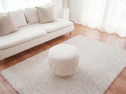 Zitkruk Stof 50cm Crème Rond - Design Stoffen Kruk