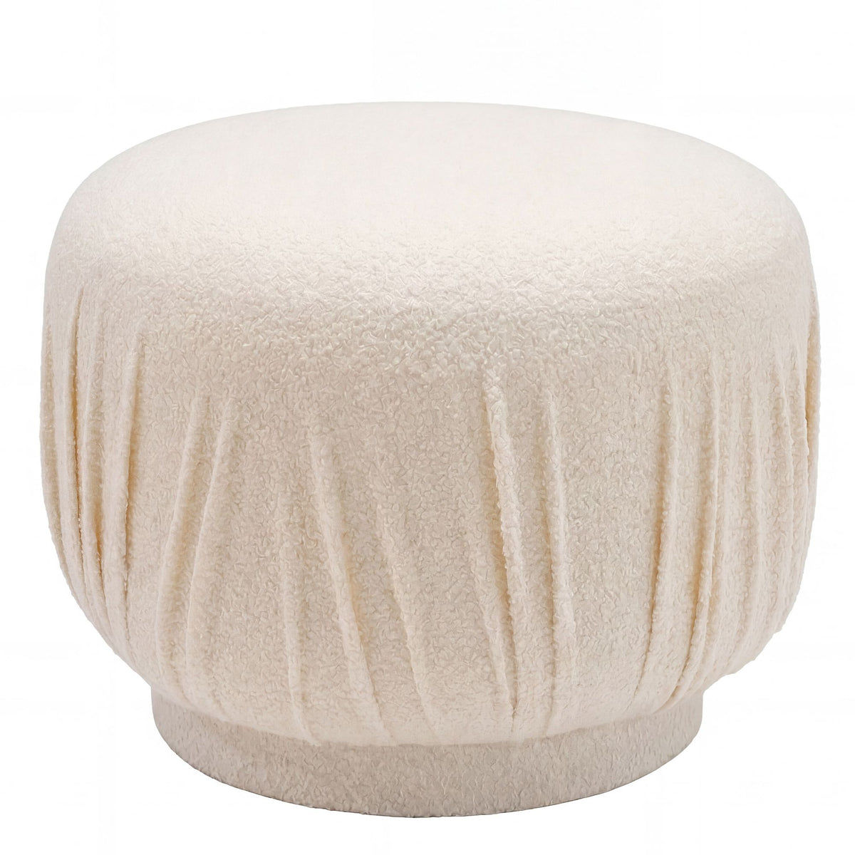 Zitkruk Stof 50cm Crème Rond - Design Stoffen Kruk