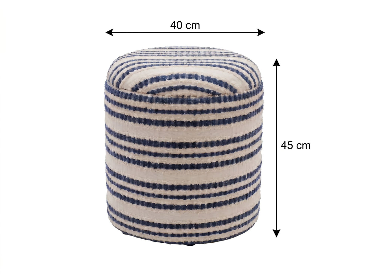 Zitpoef met opbergruimte van katoen 40cm Beige Stof Rond