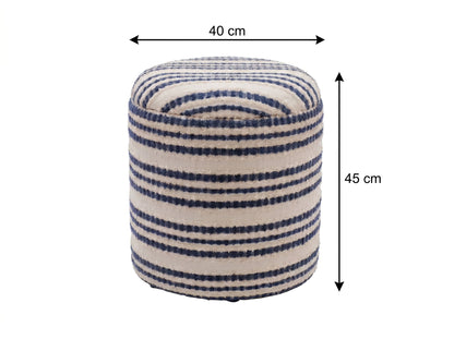 Zitpoef met opbergruimte van katoen 40cm Beige Stof Rond
